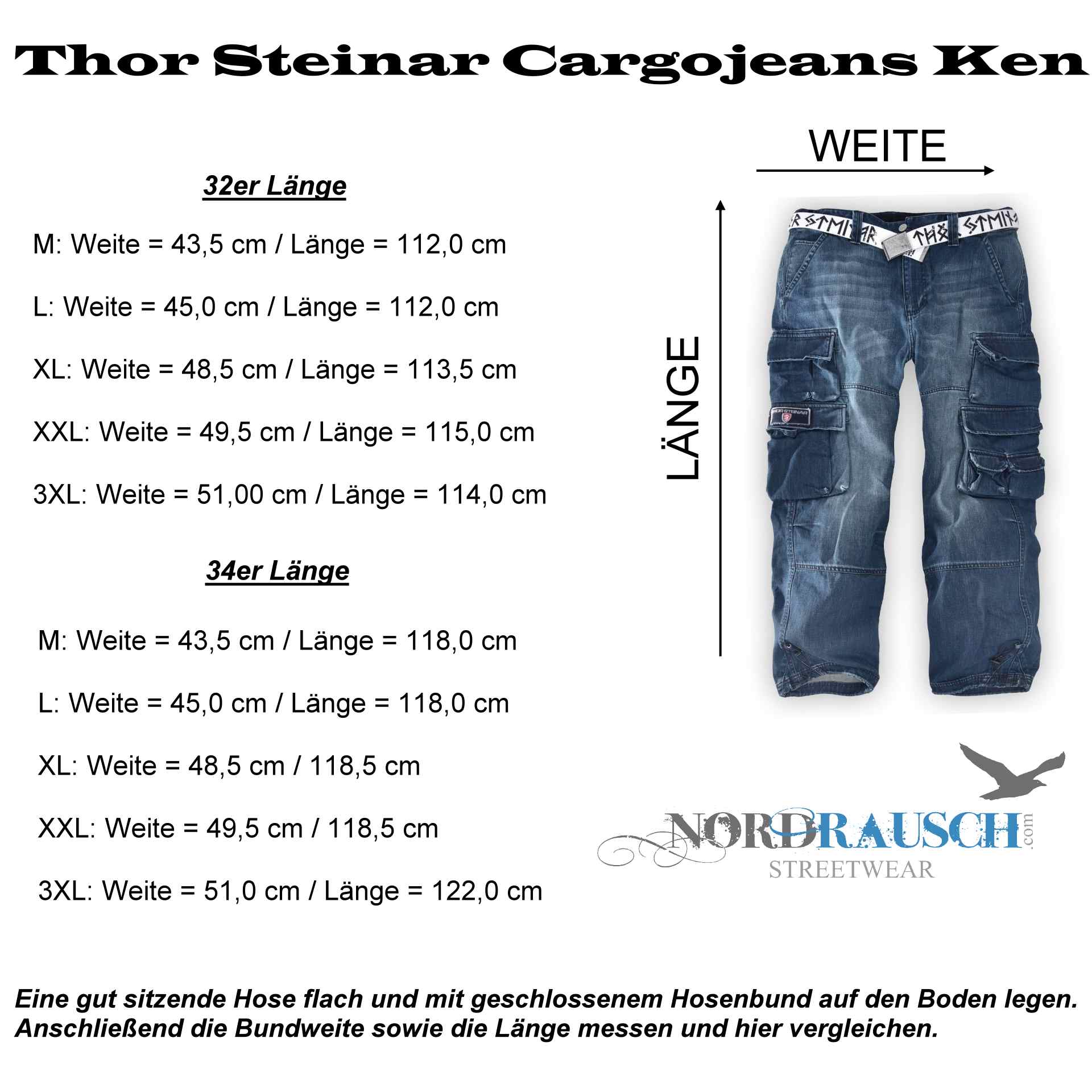 Thor Steinar Cargojeans Ken  Denim Blau (ohne Gürtel)