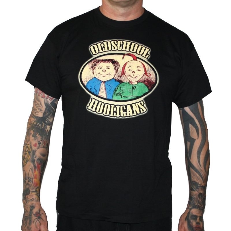 Herren T-Shirt Oldschool Hooligans Schwarz