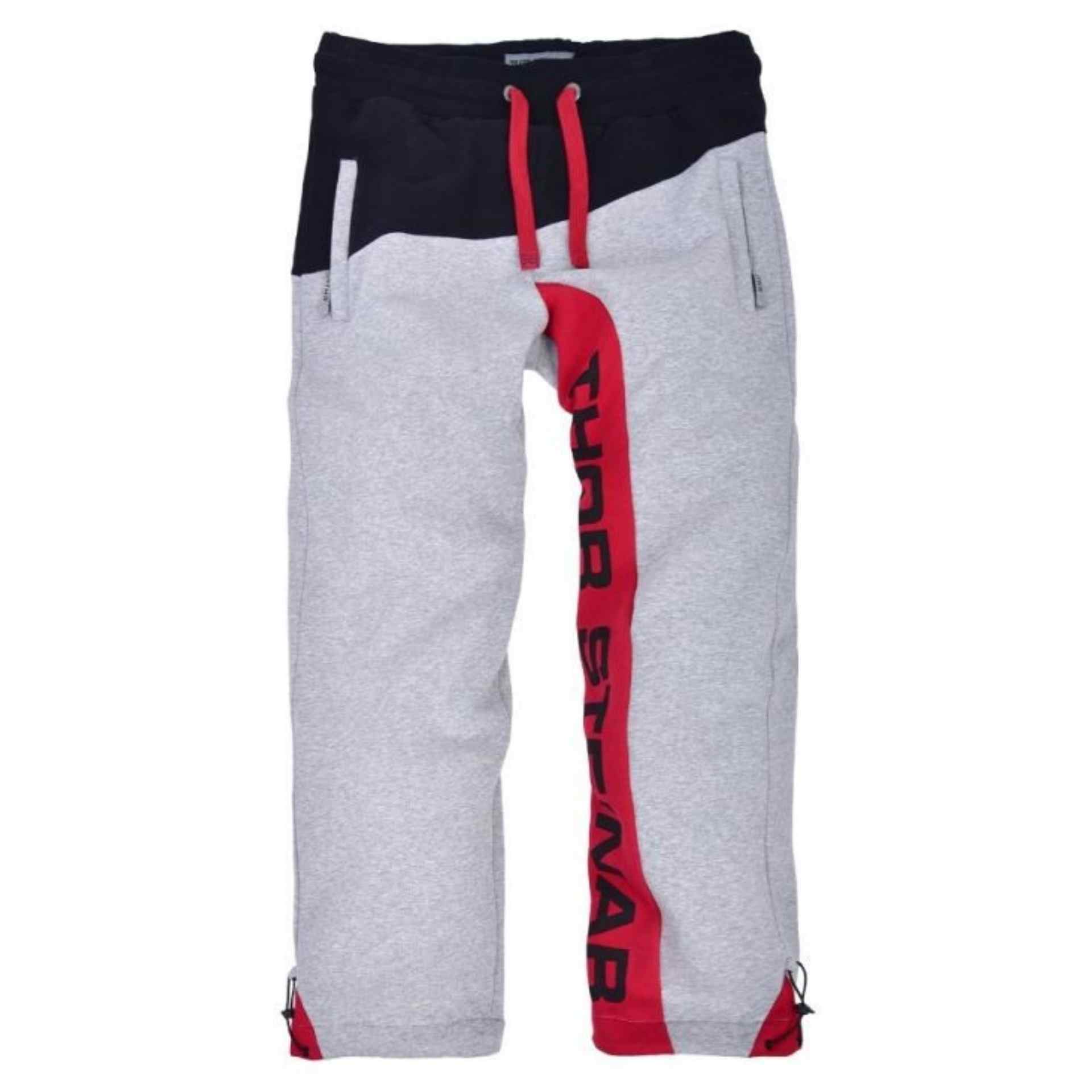 Thor Steinar Sporthose Bosse Grau-Meliert / Schwarz / Rot