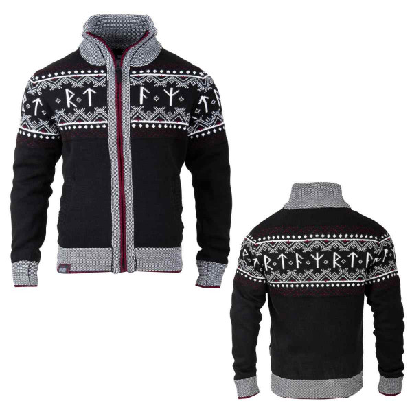 Thor Steinar Winterstrickjacke Varg Schwarz